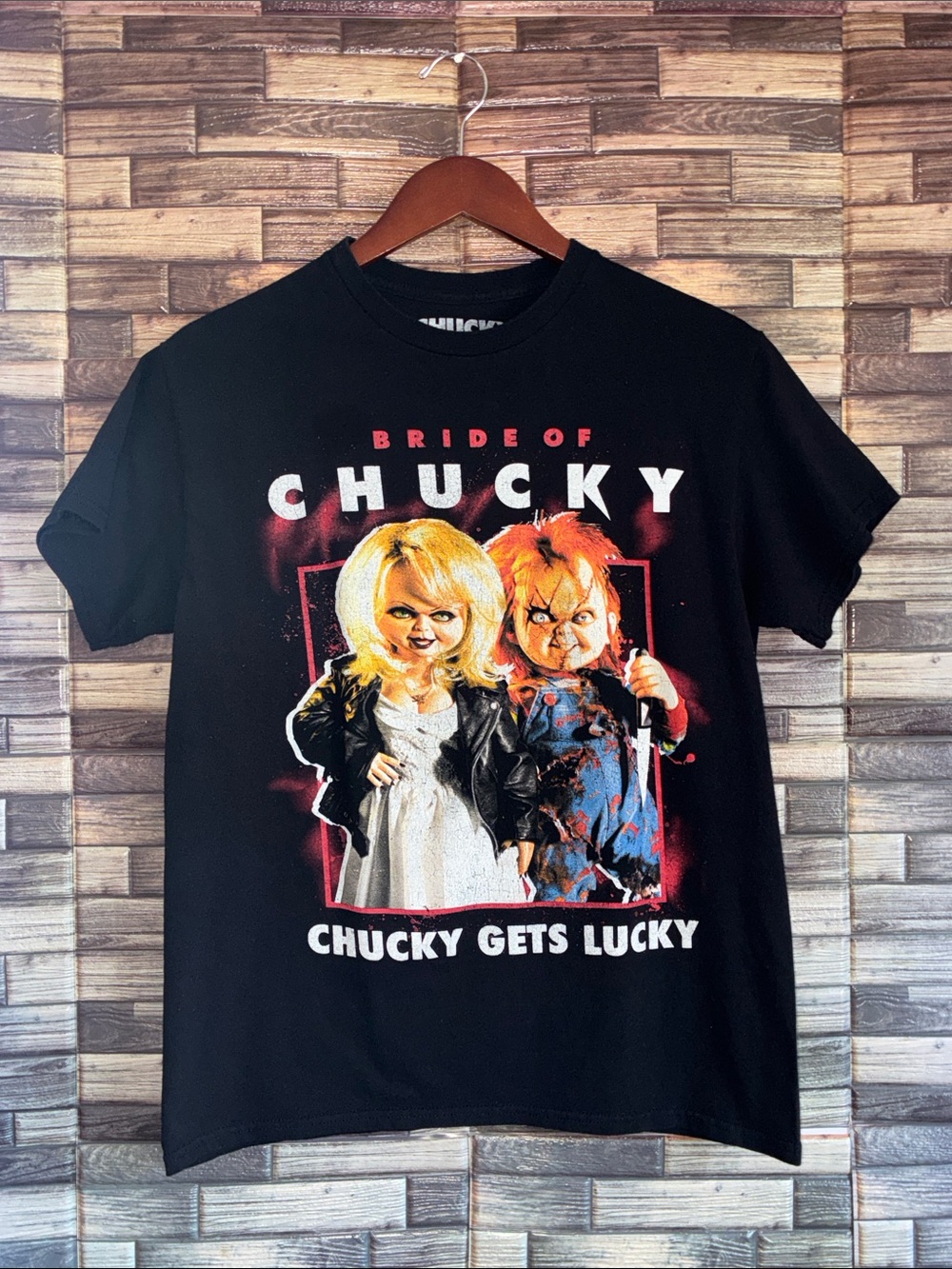 Pre Owned Bride of Chucky Graphic Medium T-Shirt Black Medium